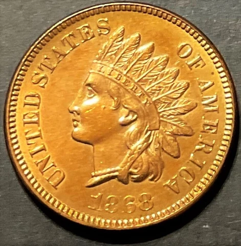 1868 Indian Head Cent Super Sharp High Grade STUNNING Coin Uncirculated Red m402 Cover