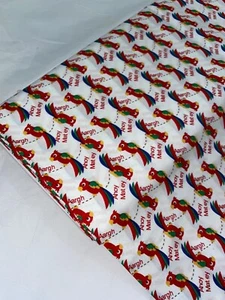 1 mtr Vestido estampado loro blanco 100% algodón.45” ancho (114cm),artesanía - Imagen 1 de 6