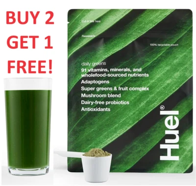 Huel Daily Greens - Single Serving Sample Pack - 91 Superfoods Nutritious Vegan