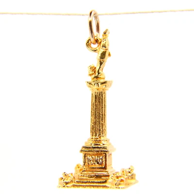 Vintage 9ct Georg Jensen Nelson’s Column Charm – Hallmarked Yellow Gold Pendant - Image 1 of 4