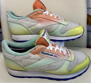 Reebok Daniel Moon x Classic pelle giallo acido cobalto brillante uomo taglia 9 GZ6903 - Foto 1 di 6