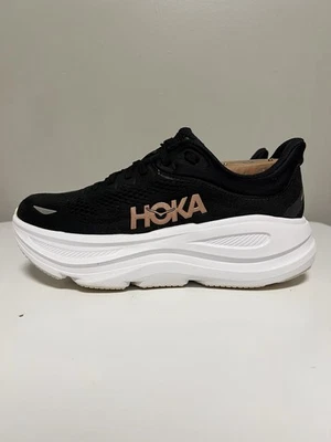 Hoka One One Bondi 9 Women’s US 7 B Black/Rose Gold Running Shoes 1162012 BRGL - Image 1 of 4