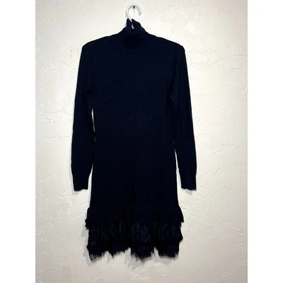 Venus turtle neck whimsigoth lace ruffle sweater dress womens small witchy fairy - Image 1 of 4