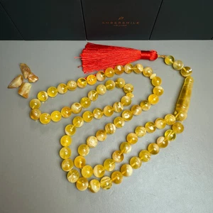 Premium Handmade Honey Amber Tasbih Misbaha Islamic Prayer Beads 10.5mm 53.5g - Picture 1 of 3