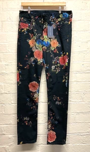 Ralph Lauren womens lace up skinny jeans floral black Size 31 with tags K4 - Picture 1 of 14