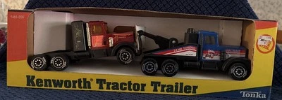 Camión de remolque Tonka Big Kenworth 1465 en caja raro 17" de largo hecho en acero Foto 1 de 4