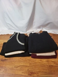 Lot Of 6 100% Cashmere Sweaters Upcycle Crafters Cutters Multi Colors and Sizes - Picture 1 of 3
