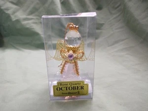 2011 Christmas Angel Rose Quartz October Angel Ornament New Old Stock 3 1/8" - Picture 1 of 5