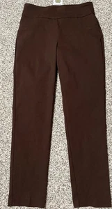 NEW RUBY RD. Brown Espresso Slimming Pants Stretch Women Size 6 - Picture 1 of 4