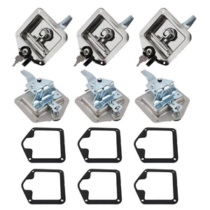 6pcs Folding T Handle Door Locks Bent Tongue Trailer for LKW Anhänger Wohnwage - Picture 1 of 9