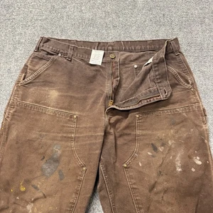 Carhartt Double Knees Pants Men's 38x32 B136-DKB Loose Original Fit Stained - Picture 1 of 17