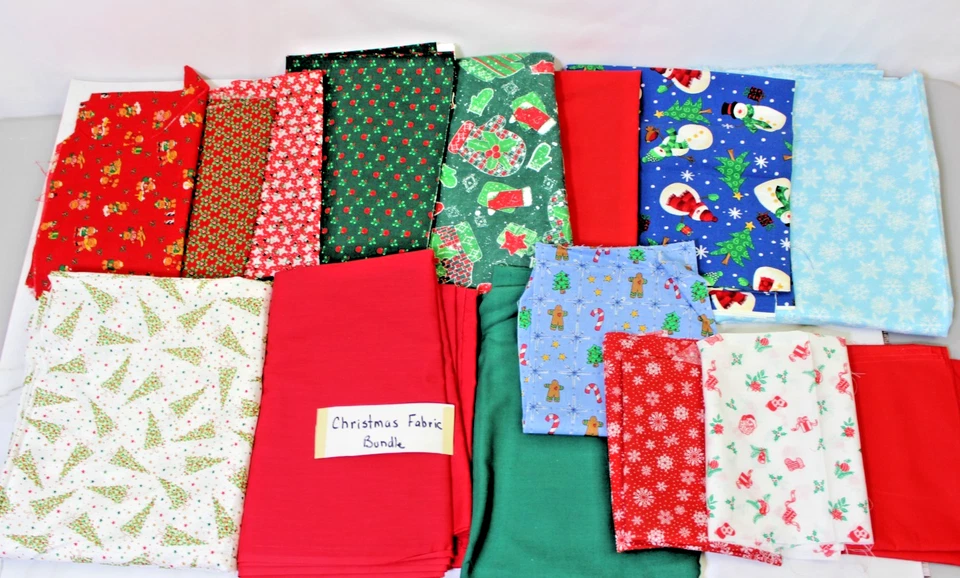 Lote de 15 Telas de Acolchado de Algodón Navidad Compatibles Cuarto de Grasa a Patio Completo Foto 1 de 4