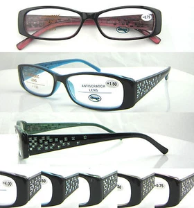 Damen Lesebrille +0,5~+3,0/Federscharnier Arm/glitzernde Diamantdetails L357 - Bild 1 von 26