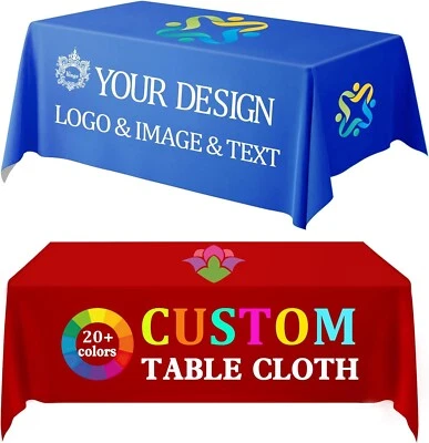 Customized Rectangle Tablecloth with Logo Personalized Table Cloth for Events - Image 1 of 4
