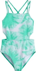 kanu Surf Girls Sport Cut-Out 1-Piece Swimsuit Beach Girl Ice Green 6 - Picture 1 of 4