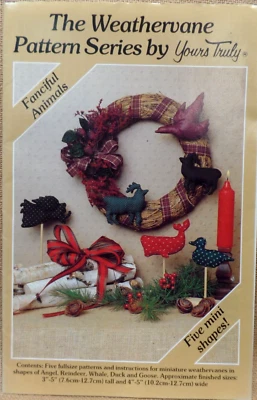 PATRÓN VELETA ANIMALES DE FANTASÍA PARA HACER 5 MINI FORMAS SIN CORTAR VINTAGE 1983 Foto 1 de 2