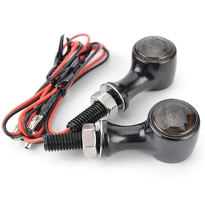 Universal Front/Rear LED Turn Signal Brake Amber Light Indicator M8 Black - Imagen 1 de 18