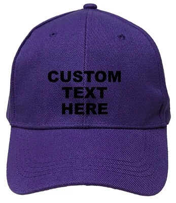 Boné de beisebol unissex bordado texto personalizado, chapéu ajustável, texto personalizado - Imagem 1 de 4