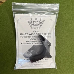 Kings Gun Works 205 Wide Grip Safety for Gov't Commander Hammer 1911 Colt Bl 70