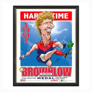 Jim Synes 1991 Brownlow Medallist Melbourne Harv Time L/E Print Framed - Picture 1 of 1