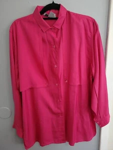 Vintage 1980s Laura Adams Pink Blouse Size 14 100% SILK - Picture 1 of 9