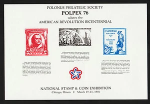 OPC 1976 Polonus Philatelistische Gesellschaft POLPEX Souvenirkarte - Bild 1 von 1
