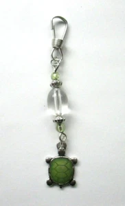 P1 little green turtle zipper pull charm add to backpack sweater jacket purse - Picture 1 of 3