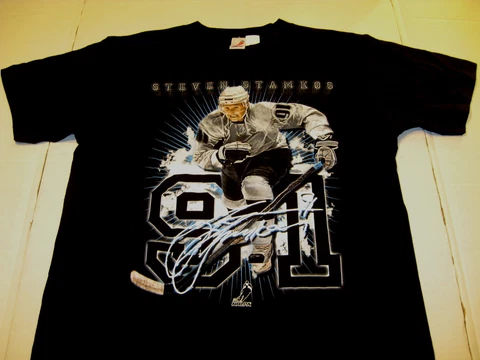 STEVEN STAMKOS Game Action Pose NHLPA Hockey - Black T-Shirt New NWT Youth SMALL Cover
