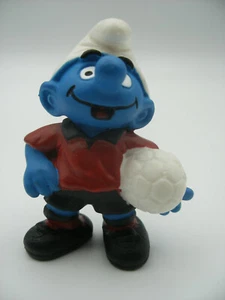 PVC Puffi SMURF SCHLUMPF ancien Schleich GERMANY Schtroumpf Football 2.0454 - Picture 1 of 3