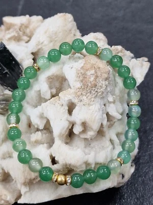 Unikat Edelstein Armband aus Aventurin und Rondellen - Bild 1 von 4