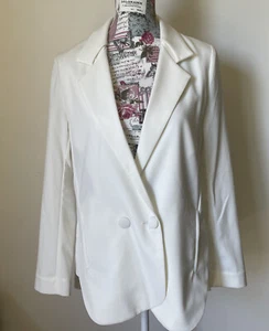 CYLK BNWT Ivory Double Breasted Zeno Blazer Pockets Size 1 (8) RRP $199 Office - Picture 1 of 12