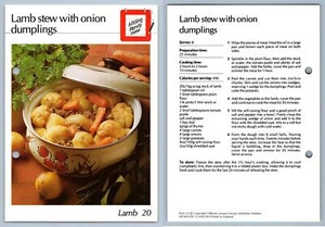 Lamb Stew With Onion Dumplings #20 Lamb Hamlyn All-Colour Cookery Card - Picture 1 of 1