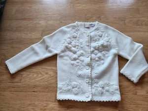 1970s Women s Carol Brent Imported Montgomery Ward Ivory Sweater - Picture 1 of 7