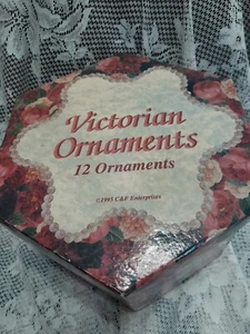 Victorian Ornaments Set Of 12 In Original Box 1995 C&F Enterprise - Picture 1 of 24