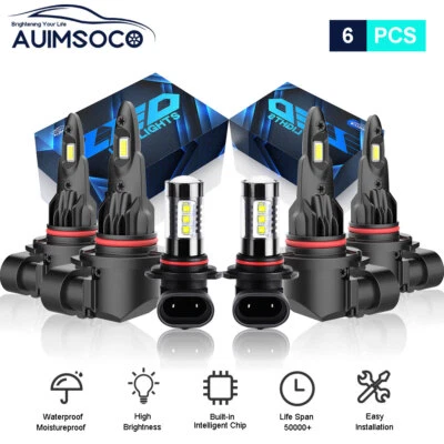 For 1999-2003 Lexus RX300 6X Bulbs KIT LED Headlight High Low + Fog Light Bulbs - Image 1 of 4