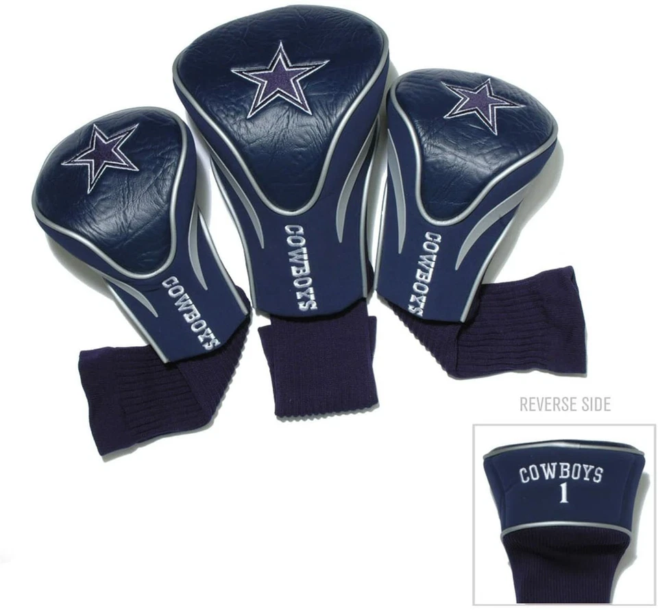 Juego de 3 cubiertas de cabeza de club de golf Dallas Cowboys NFL contorno con logotipo bordado Foto 1 de 1