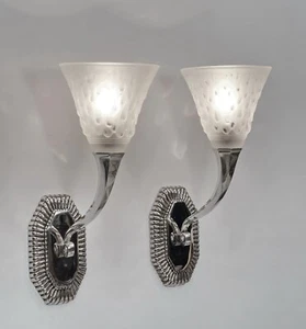 CAPON & MULLER : pair of French 1930 Art Deco wall sconces ...... France - Picture 1 of 11