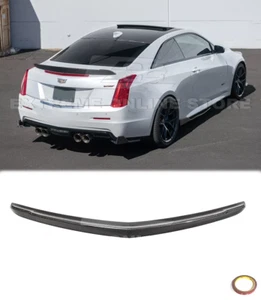 Rear Spoiler For 16-19 Cadillac ATS-V Coupe CARBON FIBER Trunk Lid Wing PACKAGE - Picture 1 of 23