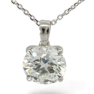 14k White Gold 2ct Lab-Created Diamond Solitaire Pendant with Chain (SB1109090) - Picture 1 of 5