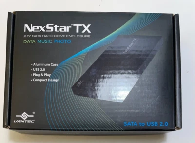 Vantec Nexstar TX 2.5" NST-210S2-BK SATA Hard Drive Enclosure NEW - Image 1 of 3