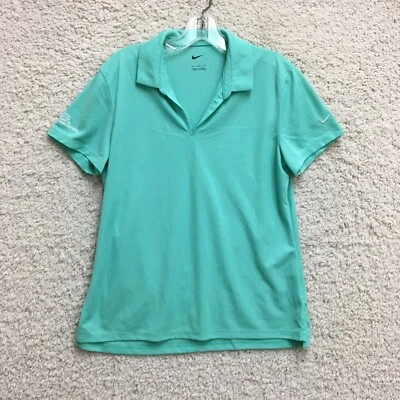 Рубашка Nike Polo большая для взрослых зеленая спортивная для гольфа функциональная с коротким рукавом женская L - Изображение 1 из 4