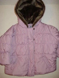 London Fog Toddler Girls Purple Winter Coat With Hood/ Faux Fur Trim Sz 2T - Picture 1 of 9