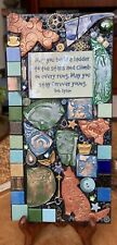 Mosaic Plaster Wall Plaque "May You Build The Ladder To The Stars… BOB DYLAN”12”