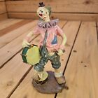 Herco Clown Statue 7&quot; Tall, Drummer, Sad, Red Nose, Tiny Hat, Clown Shoes