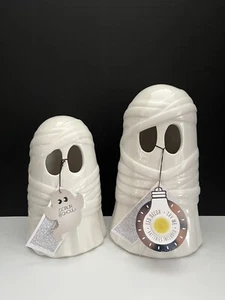 Halloween Viral LED Leucht MUMIE NIEDLICHER GEIST Set 10,25” & 8,5” Set Rarität NEU - Bild 1 von 5