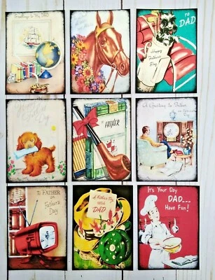 9 Estilo Retro Día del Padre~Hecho a Mano~Tarjetas de Bolsillo~Libros de Recortes~Artesanías Foto 1 de 3