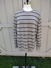 THEORY Men's Riland Striped Merino Wool Blend Sweater, Sable/Black, SZ XL
