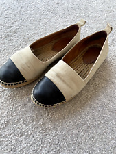 & Other Stories cream suede and black leather espadrilles UK 5