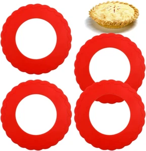 4 Pcs Mini Pie Crust Shields, Silicone Pie Pan Shield for Baking, Mini Pie Crust - Picture 1 of 12