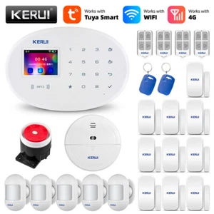 KERUI WireLess Tuya WIFI 4G GSM Sistema de Alarma de Seguridad para el Hogar Inteligente Kit de Sirena RFID - Imagen 1 de 15